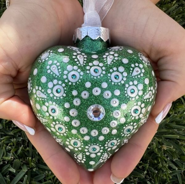 Handmade Glitter Dot Mandala Christmas Ornament - Image 7