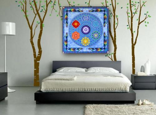 Chakras painting displayed in a room